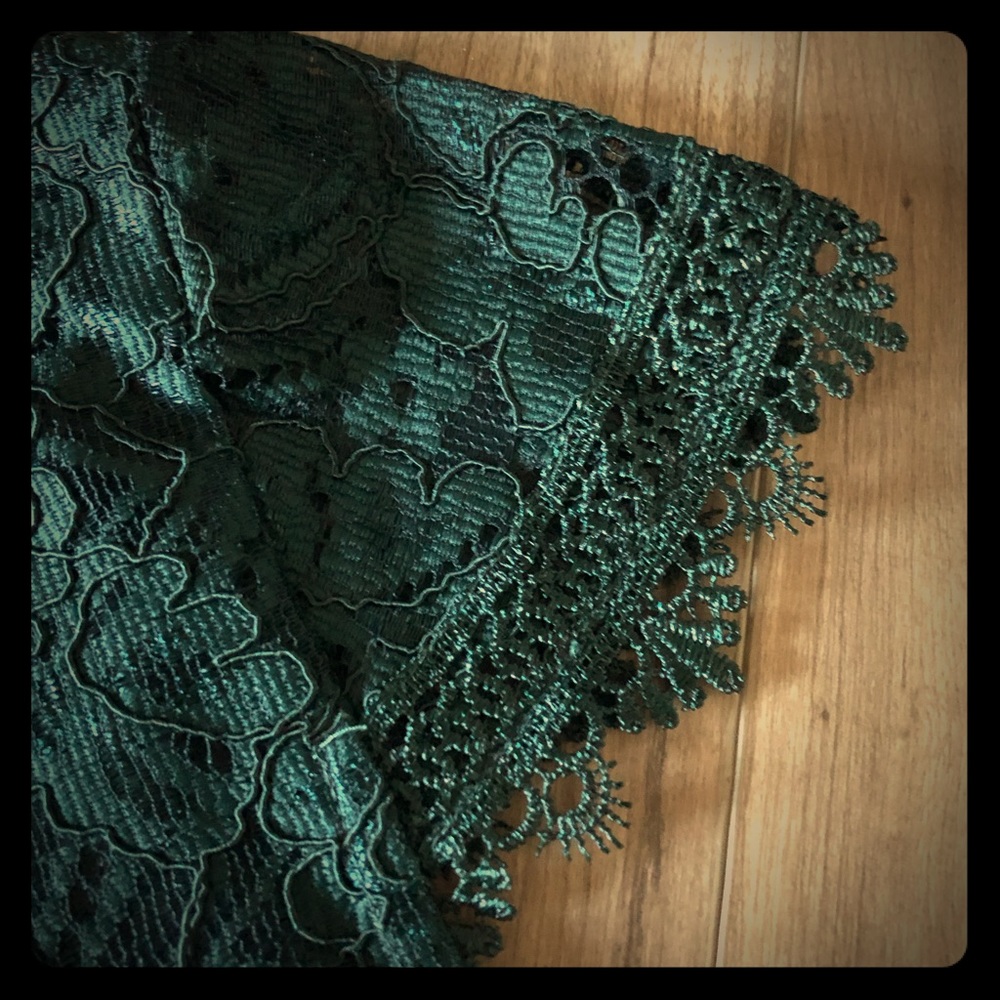 Forest green cap sleeve top